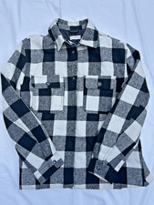 MNG lumber jack shirt/jacket insulated in white and black size small