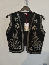 Ladies Black Gold Embroidered