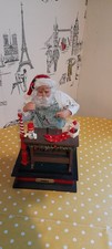 Vintage SMILE NOEL 1990 Musical  Christmas Santa Working At His Workbench