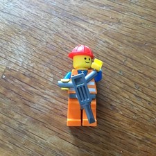 Lego Workman Minifigure With Pneumatic Drill