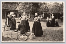 Vintage Middelburg Netherlands Butter Market Women in Dutch Costume PC c1935