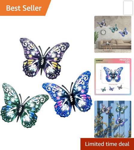 3pcs metal butterfly garden - butterfly,