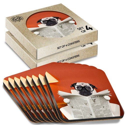 Boxed square coasters - boxed,