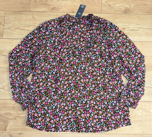 Black floral high tie - m&s,