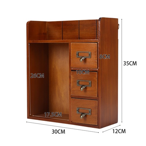 Rustic wooden desktop storage - desktop,
