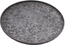 Round galvanized metal tray - round,