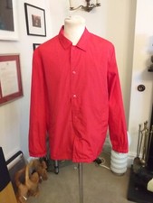 WESC Coach Jacket Medium/Large Unisex Bright Red Nylon Football Jacket Y2K