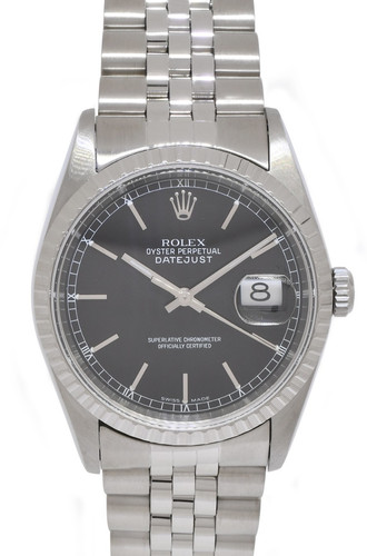 Rolex datejust steel black - rolex,