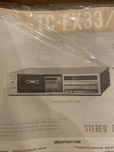 Fx33 33b sony - tc-fx33/33b,