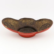 Chinese Lacquer Gilt Saucer