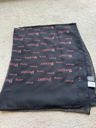 Versace black pink silk satin - black,