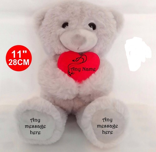 Personalised grey teddy - grey,