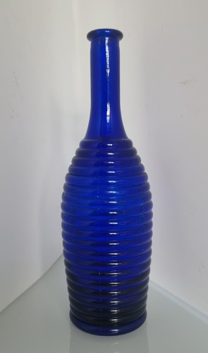 Bristol blue ribbed glass - blue,
