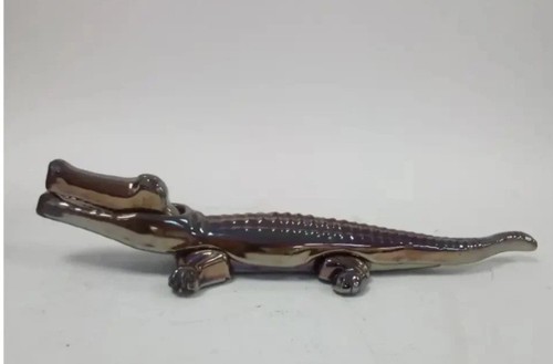 Iridescent ceramic crocodile - iridescent,