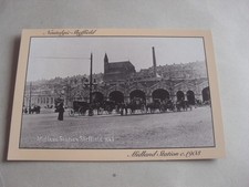 POSTCARD - SHEFFIELD - MIDLAND RAILWAY STATION - HORSE & CARRAIGE - HOUSES 1903