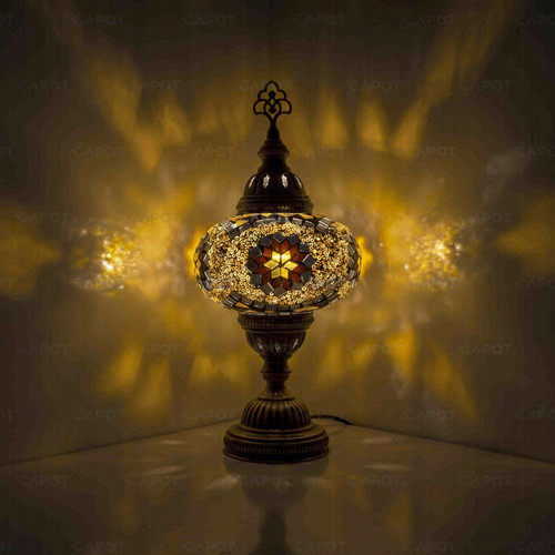Amber turkish mosaic table - turkish,