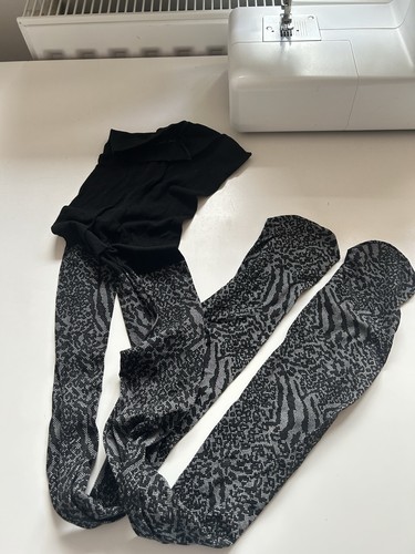 Black grey patterned - grey, opaque