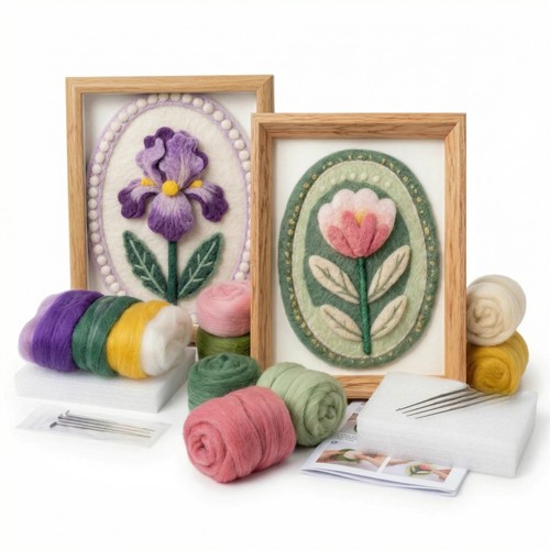 Flower needle felting kit woof - kit,