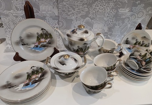Japanese tea set pieces - set, 21