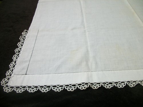 Vintage crib sheet tatted lace - crib,