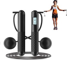 LCD Digital Cordless Adult Skipping Rope Gym Fitness Boxing Speed Exercise Jump