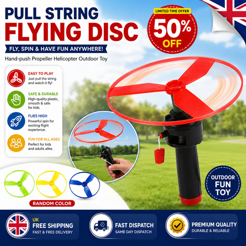 Pull string flying disc - string,