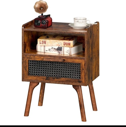 Rattan nightstand boho side - rattan, nightstand,