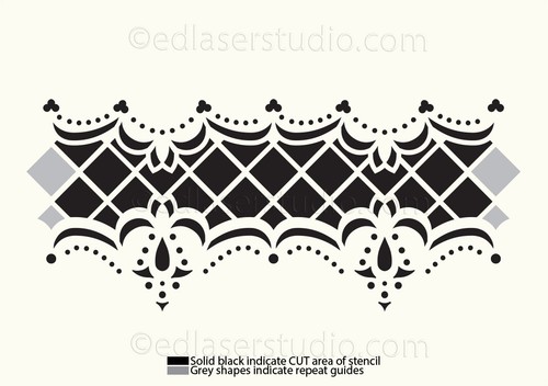 Border stencil lace - border, vintage