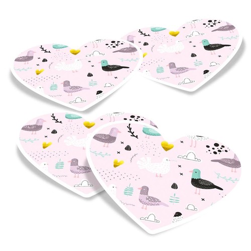 Heart vinyl stickers pigeon - 4x,