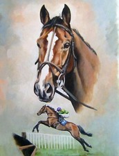 Kauto Star - Giclee Race Horse Print - Original Painting by Caroline cook