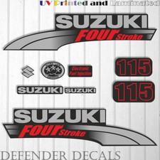 Suzuki 115 hp Four Stroke outboard engine decal sticker set kit reproduction