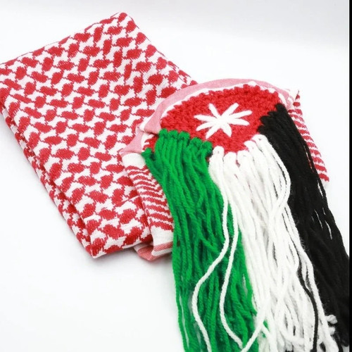 Jordanian red keffiyeh shemagh - red,