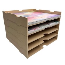 Wooden Paper Organiser Tray, 6mm MDF, Stackable, A4/A3/A2/12"x12" Craft Storage