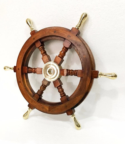 Solid brass handle wooden ship - solid,
