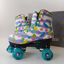 Rookie Retro Quad Roller Boots Fruits Skates Size UK 5 EUR 38 White /Multi