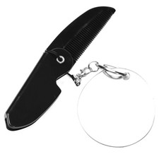Foldable Comb Keychain With Small Mirror For Men Travel And Beard