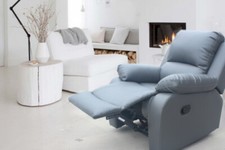 Grey single reclinering sofa - reclinering,