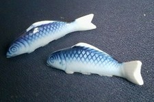 CERAMIC KOI CARP FISH PORCELAIN JAPANESE BRUSH CHOPSTICK RESTS ANTIQUE
