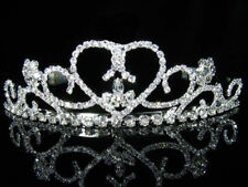 Bridal Bridesmaid Prom made with Swarovski Crystal Silver Plated Tiara  UK 0082