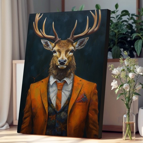 Stag suit canvas wall - a,