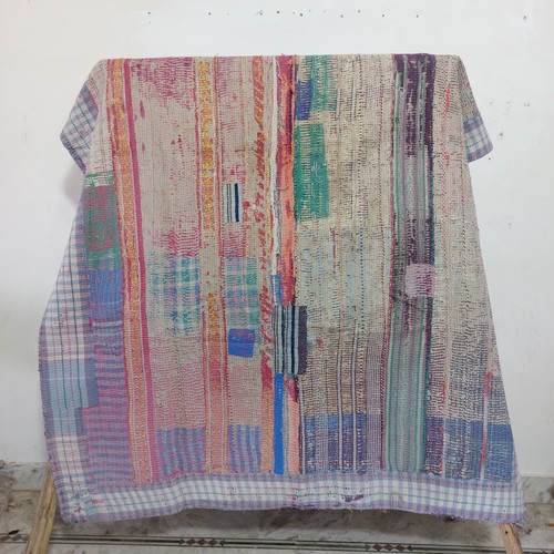 Handmade indian kantha quilt - indian,