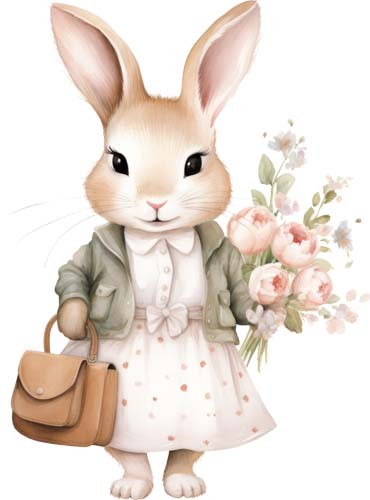 Colourful peter rabbit floral - peter,