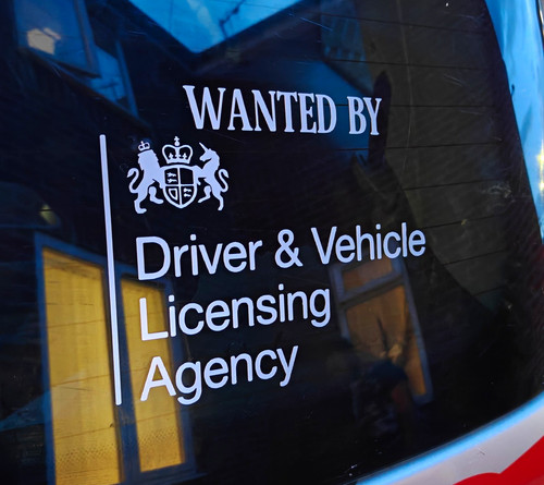 Wanted dvla sticker car - by,