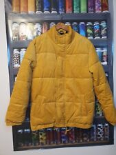 Kickers Mens Small Corduroy Coat Thick Mustard Yellow Jacket Rare
