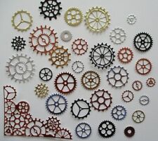 Die cuts toppers embellishments Vintage Steampunk Cogs Gears Mirri Metallic Card
