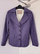 VGC Stunning Liberty Freedom Handmade In England 100% Wool Purple Jacket Size 12