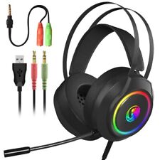 LED Gaming Headset Headphones Microphone Mic 3.5mm For PC Laptop Xbox One PS4/5