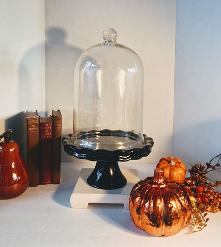 Black earthenware pedestal - earthenware,