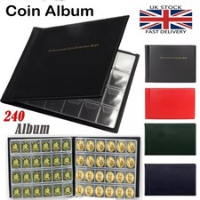 240 Coin Collection Album Money Storage Case Holder Coin Collecting Book UK