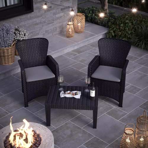 3pc rattan bistro set patio - 3pc,
